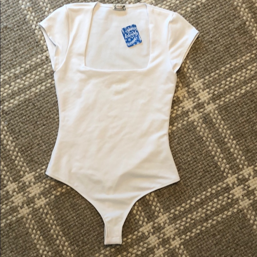 Free people white bodysuit XS NWT